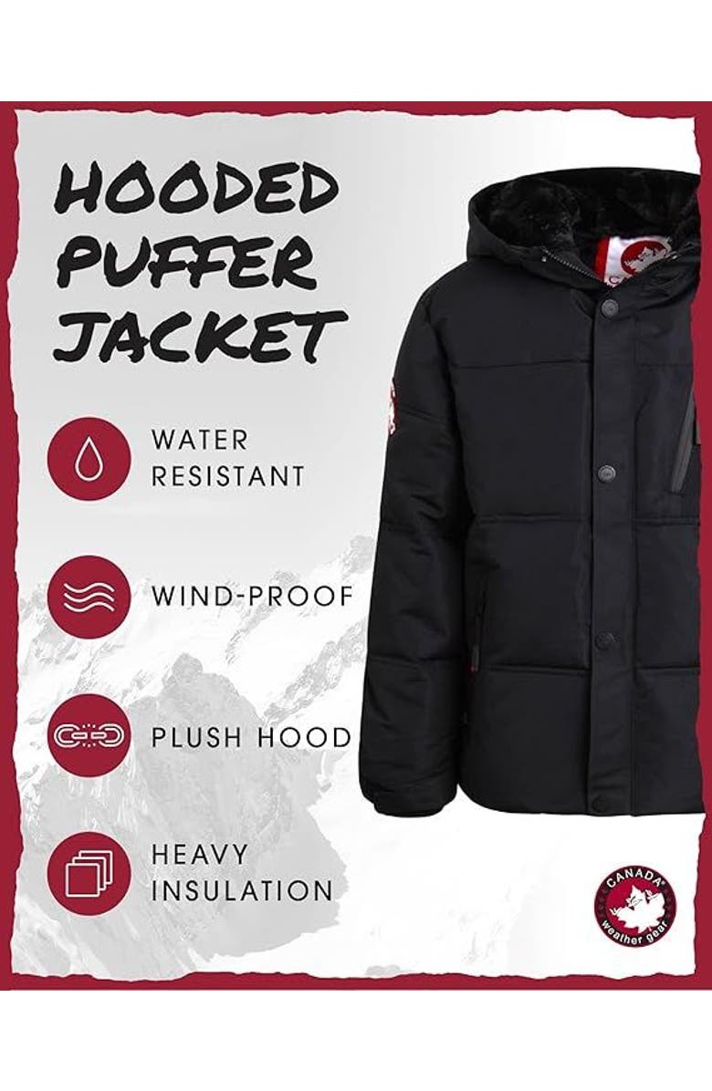 CANADA WEATHER GEAR Boys' Puffer Insulated Ski Jacket, Alternate, color, Black