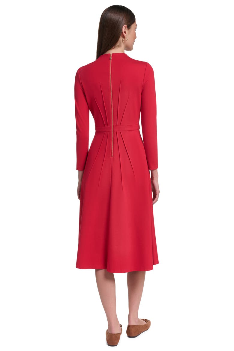 Long Sleeve Knit Midi Dress with Hardware, Alternate, color, Lava
