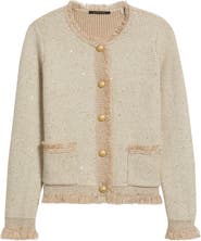 KOBI HALPERIN Kailey Sequin Fringe Cardigan