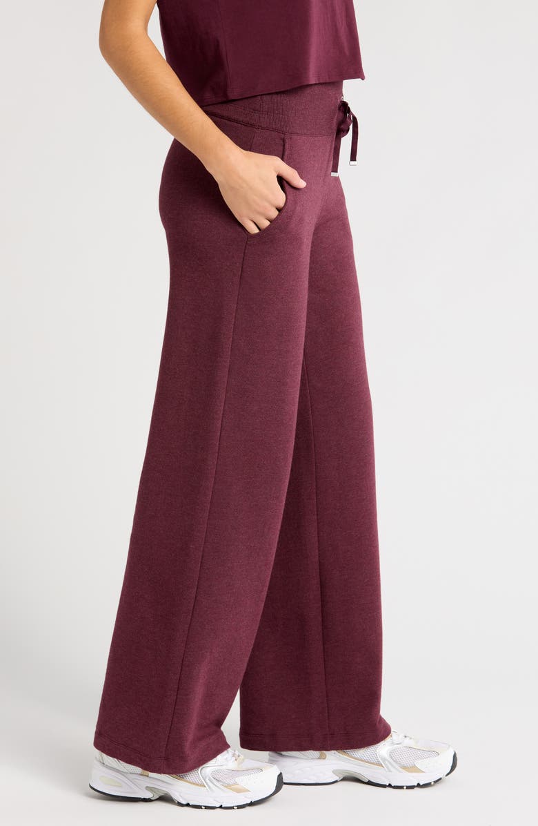 TravisMathew Save the Day Wide Leg Drawstring Pants, Alternate, color, Heather Winetasting