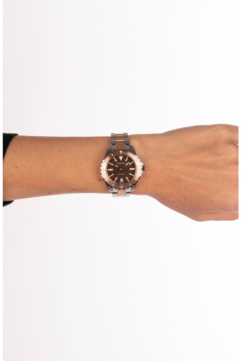 Ophrys Watch, 34.5mm, Alternate, color, BROWN/ STAINLESS STEEL