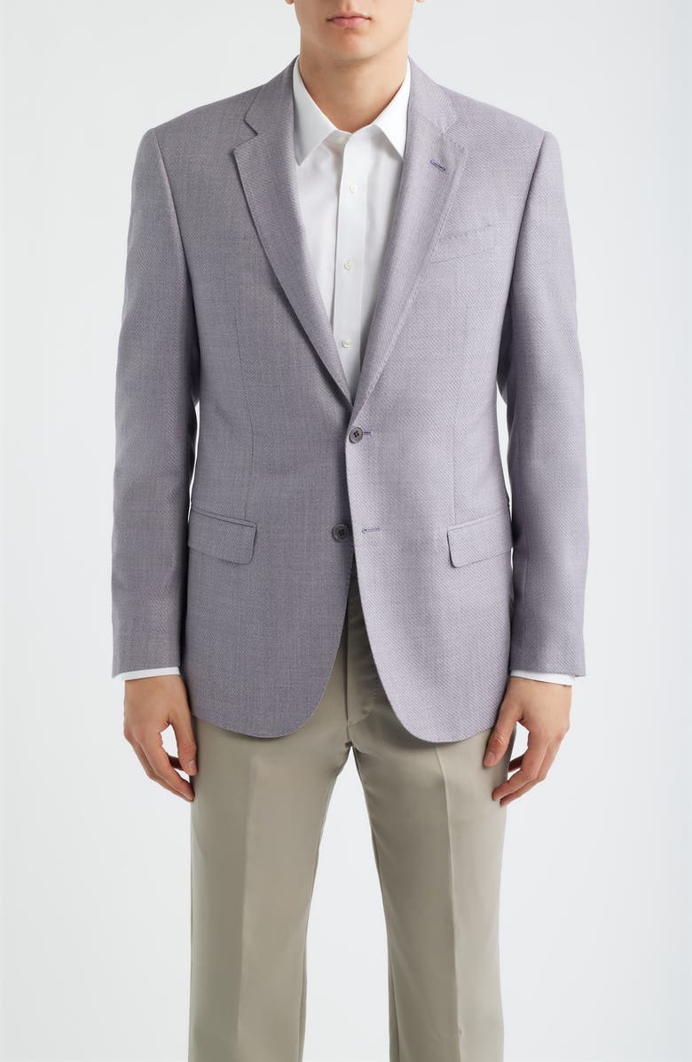 Emporio Armani Light Purple Virgin Wool Sport Coat, Main, color, Lilac
