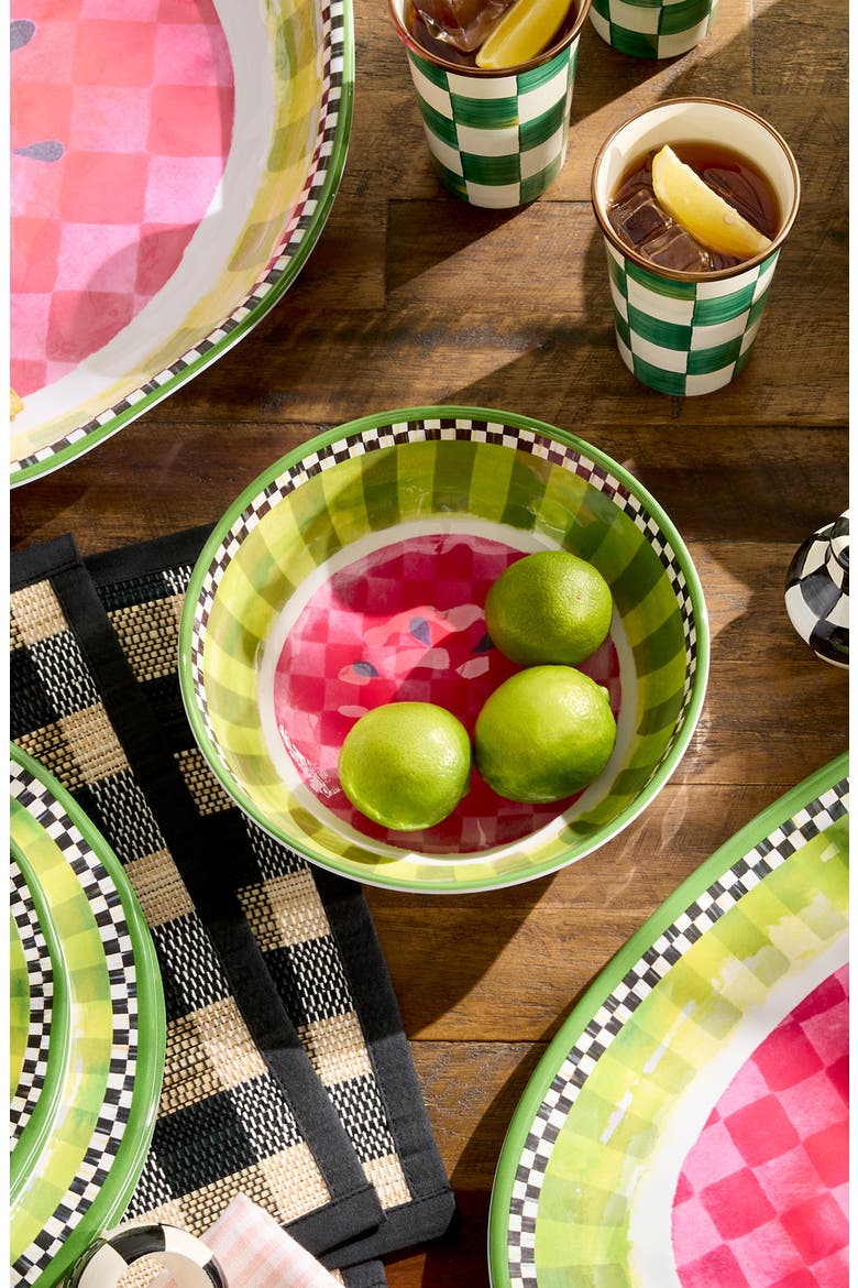 Set of 4 Watermelon Small Melamine Bowls, Alternate, color, GREEN