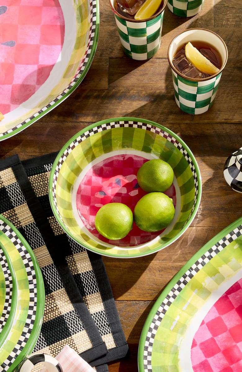 MACKENZIE CHILDS Set of 4 Watermelon Small Melamine Bowls, Alternate, color, Green