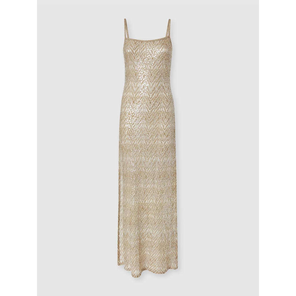 Missoni Long Cover-up In Lamé Viscose With Lace Motif And Sequins in Gold& White at Nordstrom, Size 42