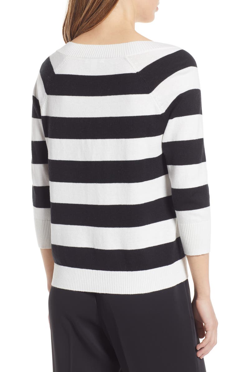 Nordstrom Stripe Cotton & Merino Wool Sweater, Alternate, color,