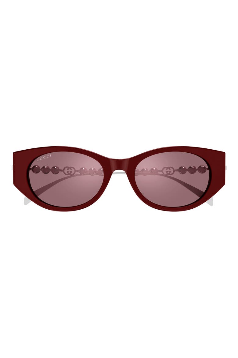 54mm Cat Eye Sunglasses, Main, color, BURGUNDY