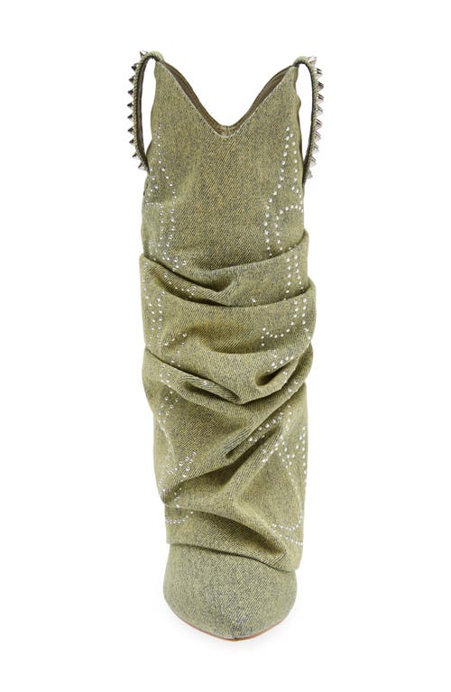 Azalea Wang Sinead Slouch Boot In Green
