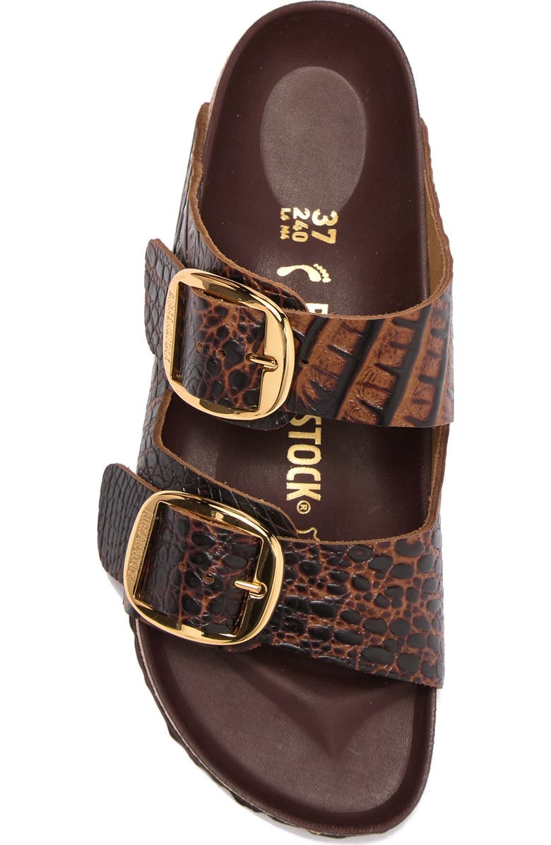 Birkenstock Arizona Croc-Embossed Leather Slide Sandal - Discontinued, Alternate, color,