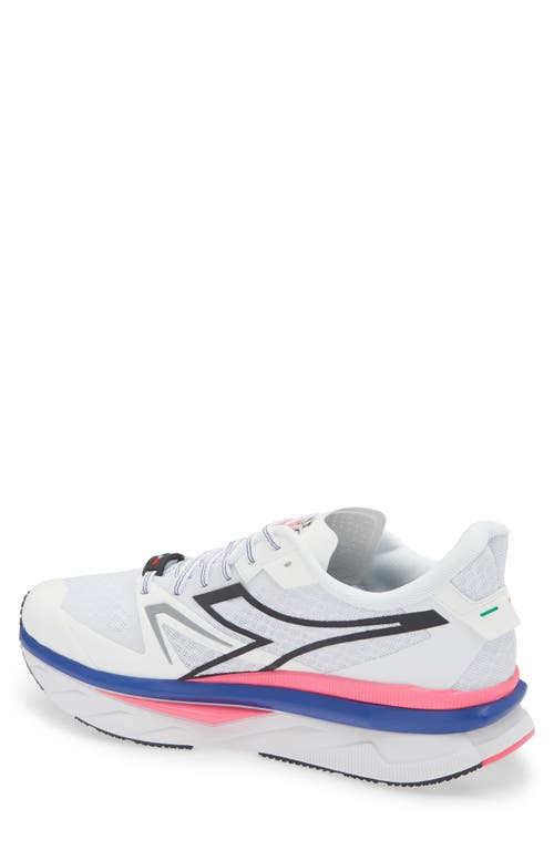 Diadora Atomo V7000-2 Running Shoe In White/surt The Web/pink Fluo
