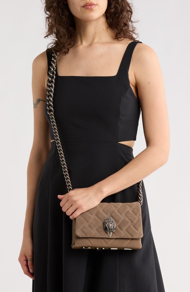 Kurt Geiger London Mini Kensington Quilted Convertible Shoulder Bag, Alternate, color, Taupe