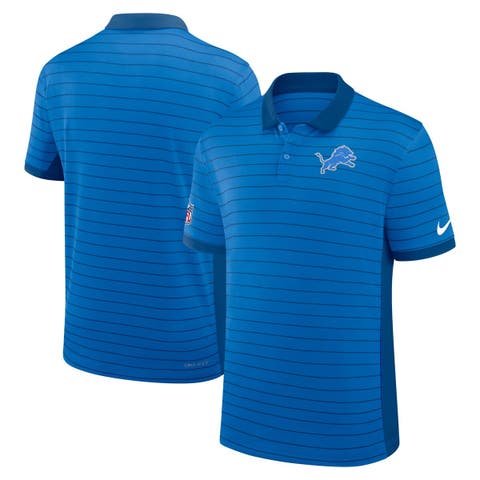 Men's Nike Blue Detroit Lions Sideline Victory Stripe Performance Polo