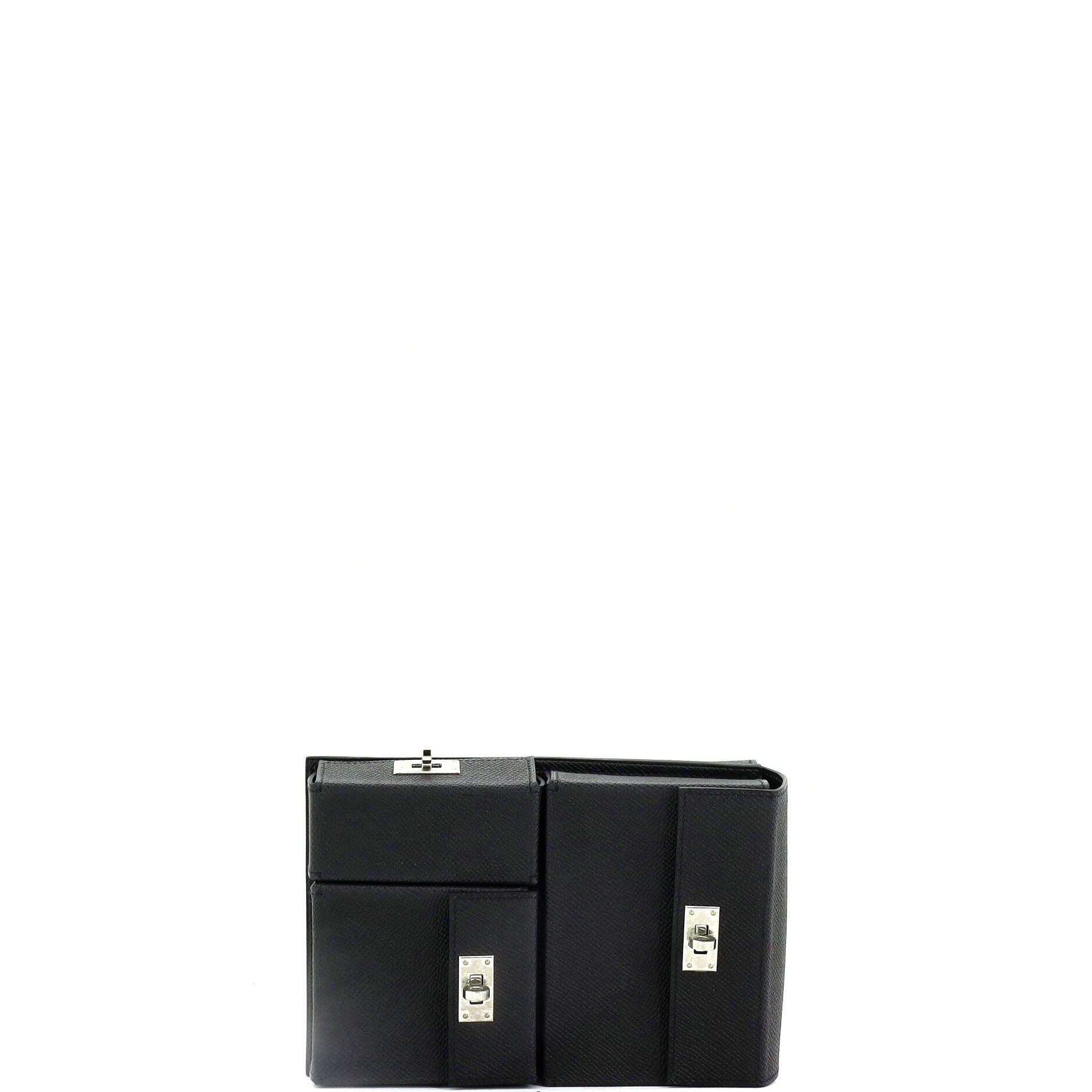 Pre-Owned Hermes Kelly Multi Pocket To Go Pouch Epsom, Main, color, Noir