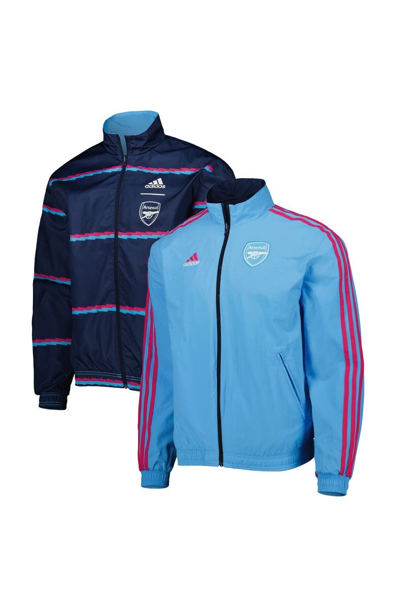 adidas Men's adidas Navy Arsenal 2022/23 On-Field Team Logo Anthem Reversible Full-Zip Jacket, Main, color, 