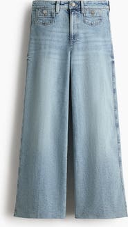 H&M Wide High Waist Ankle Jeans