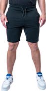 Maceoo Royal Black Cotton Knit Drawstring Shorts