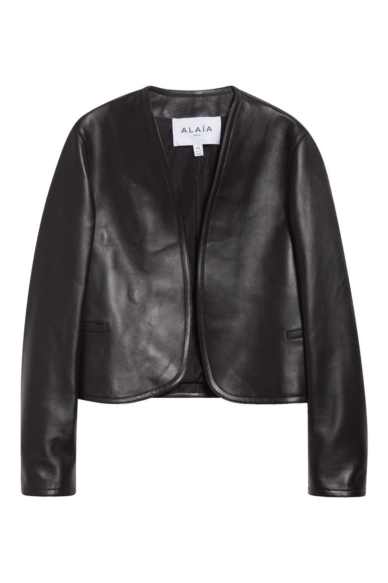 Leather Jacket, Main, color, NOIR ALAIA