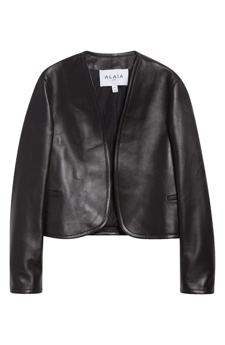 Alaïa Leather Jacket, Main, color, Noir Alaia
