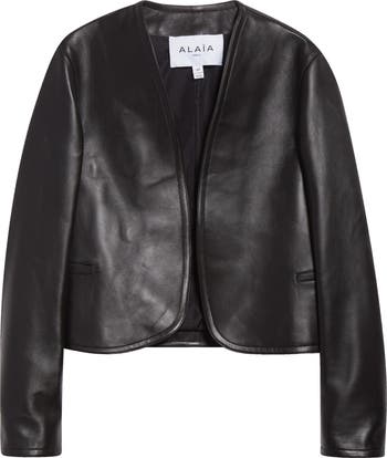 レザージャケット・コート ALAIA BLACK LEATHER JACKET Biker leather jacket in black - Alaia | Mytheresa