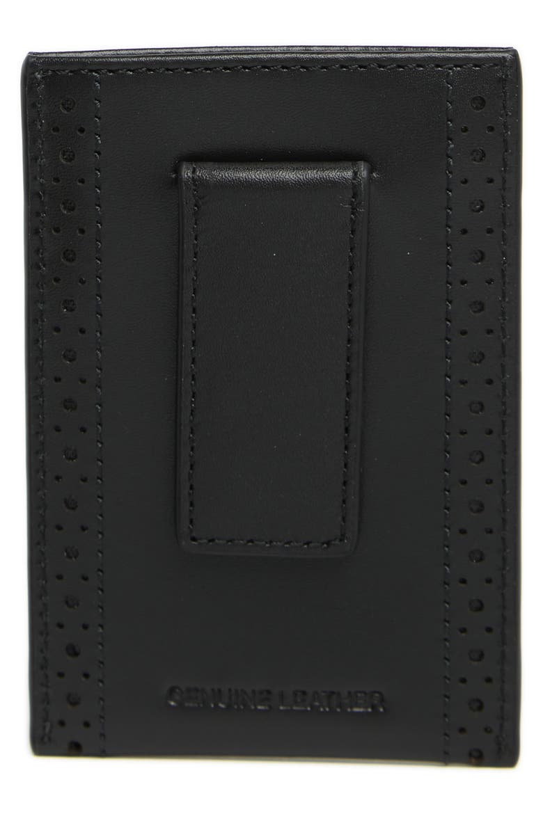 Brogue Card Case, Alternate, color, BLACK
