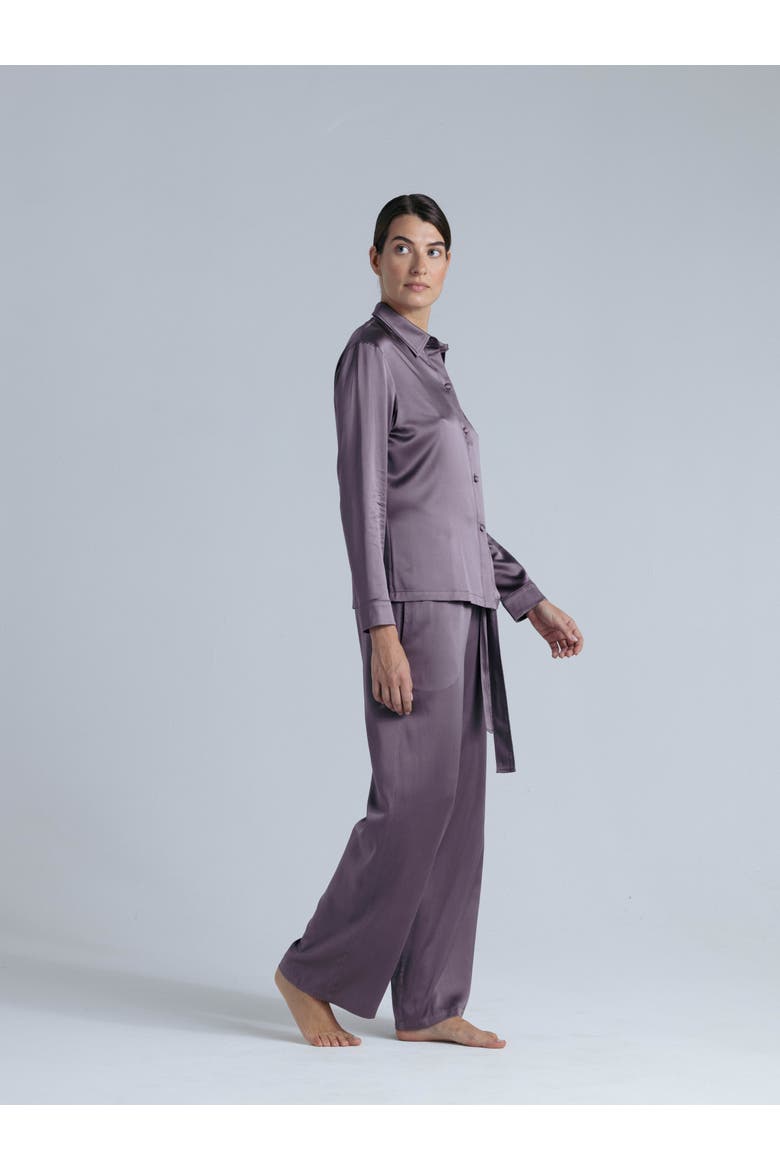 Silk Pajama Pants, Alternate, color, Noble Purple