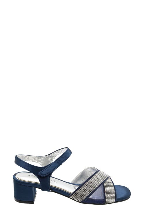 David Tate Holiday Ankle Strap Sandal In Navy Satin