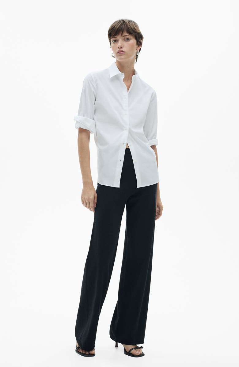 MANGO Pull-On Wide Leg Knit Pants, Alternate, color, 