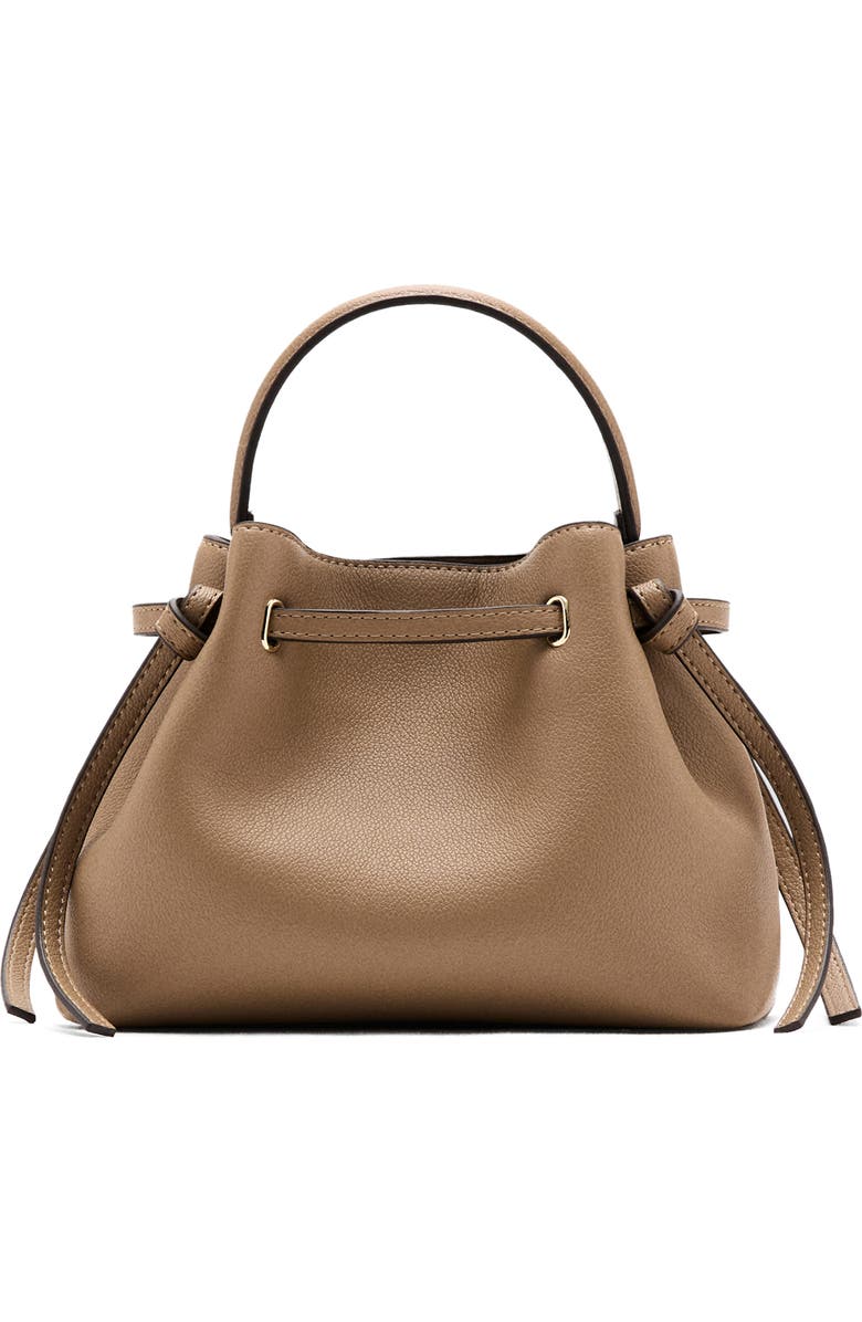MANGO Faux Leather Bucket Bag, Main, color, Medium Brown