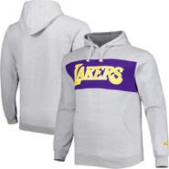 FANATICS Men's Fanatics Branded Heather Gray Los Angeles Lakers Big & Tall Wordmark Pullover Hoodie