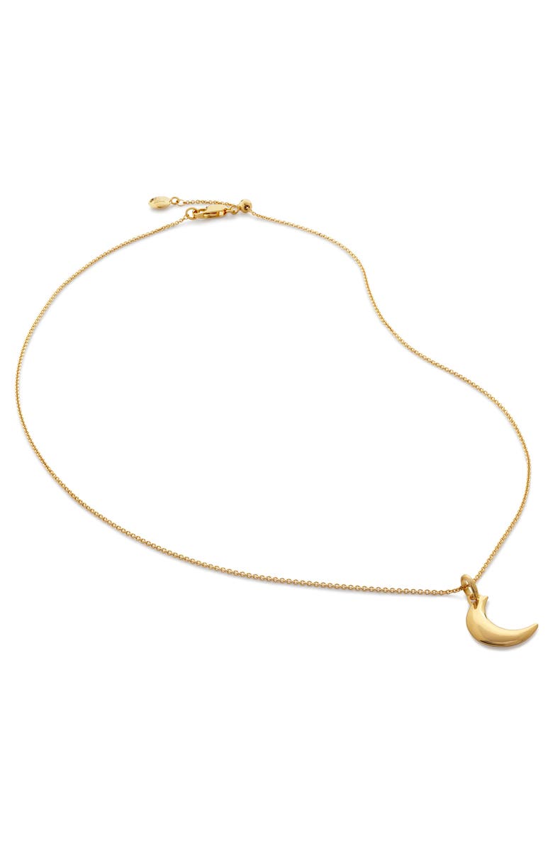 Monica Vinader x Fusing Fei Moon Pendant Necklace, Main, color, Gold Vermeil