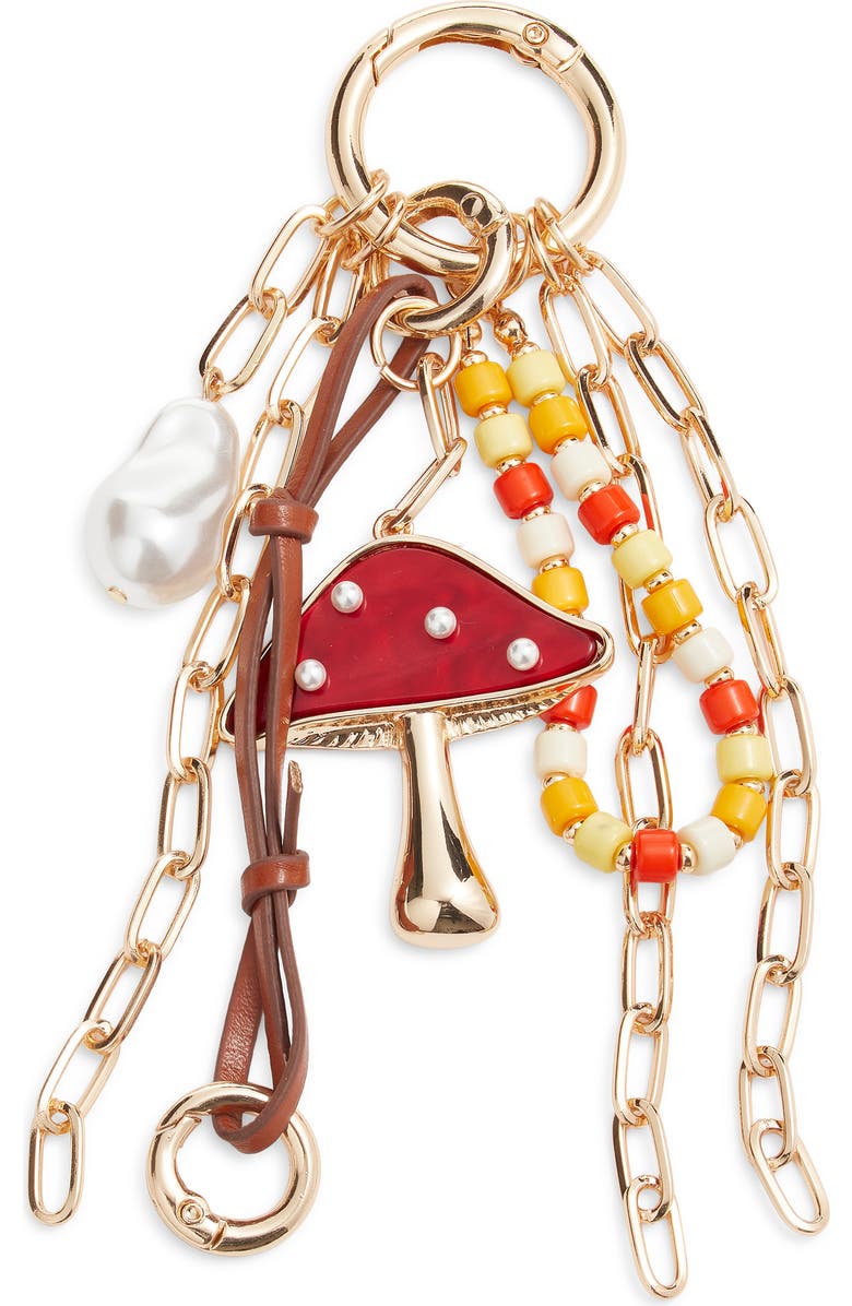 Chelsea28 Mushroom Bag Charm, Main, color, Red Multi- Gold