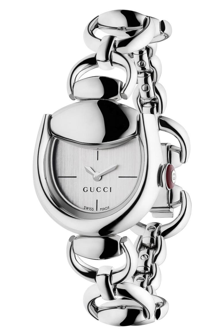 New Horsebit Bracelet Watch, 23mm x 27mm, Main, color, SILVER