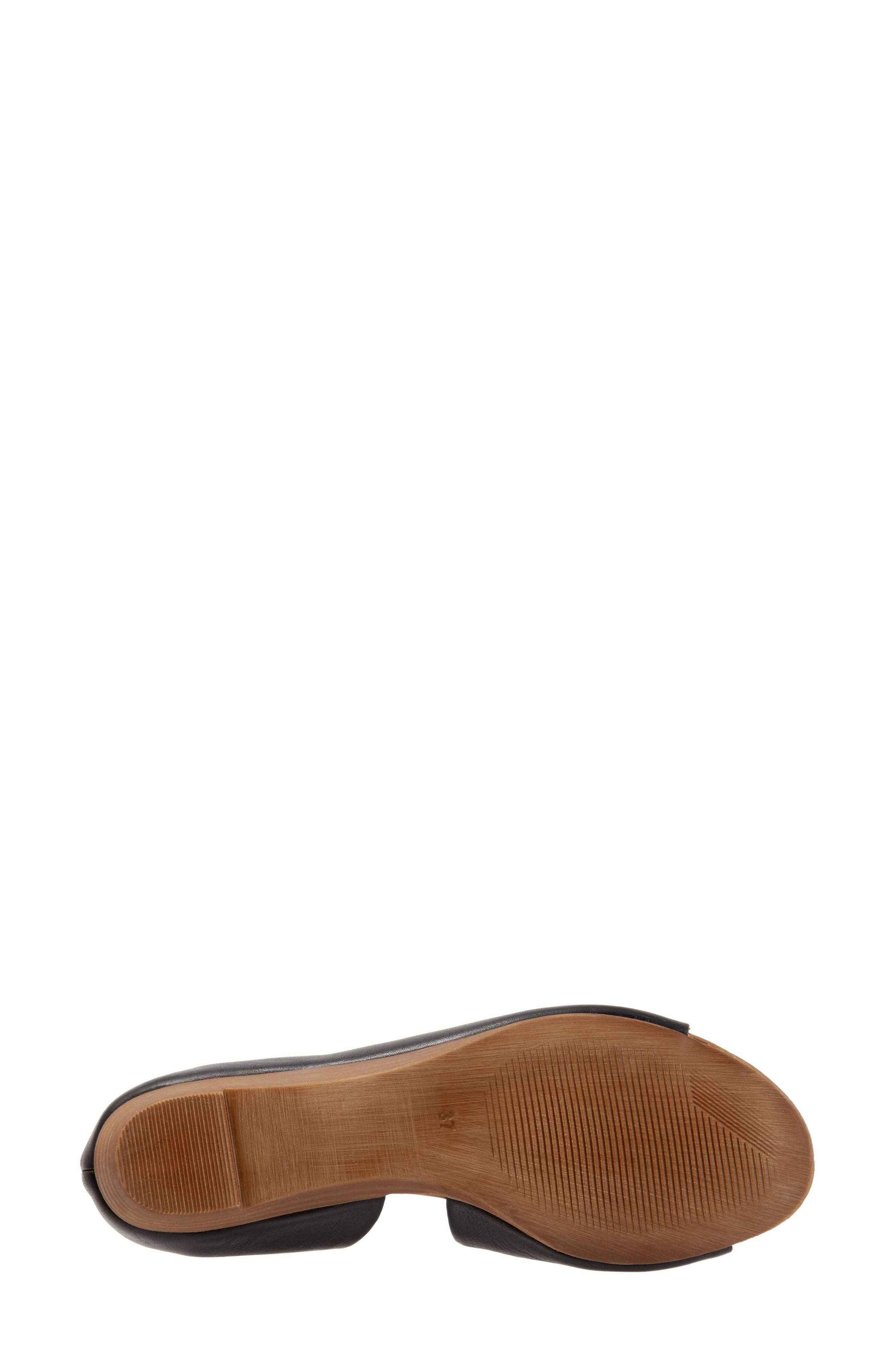 Anna Half d'Orsay Open Toe Flat, Alternate, color, BLACK LEATHER