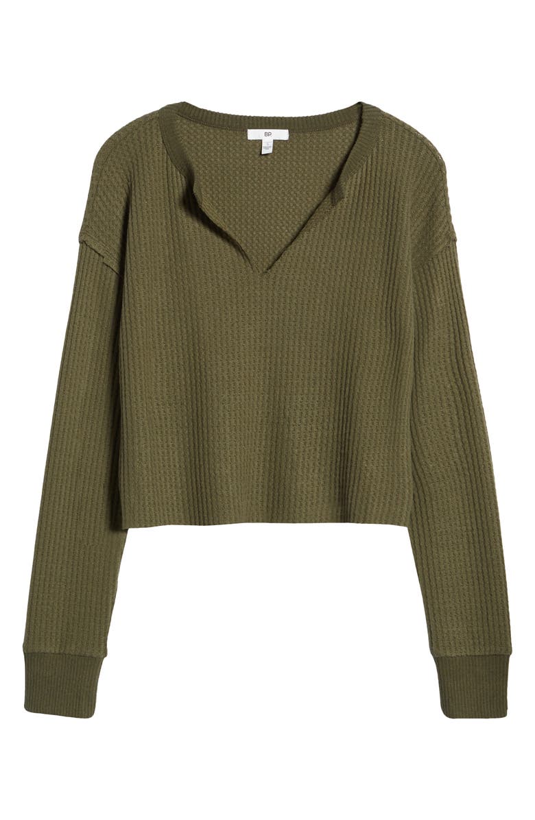 BP. Long Sleeve Waffle Knit Top, Alternate, color, 