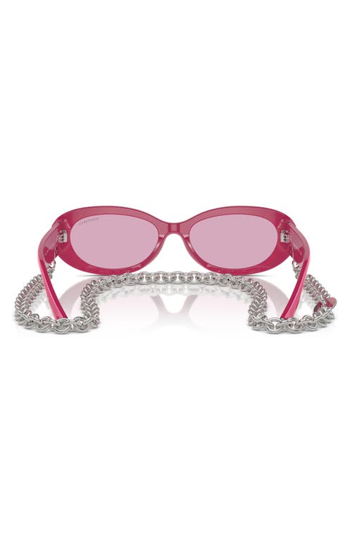 Tiffany & Co . 54mm Oval Sunglasses With Chain In Multi