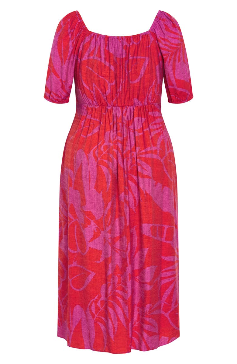 City Chic Bella Print Maxi Dress, Alternate, color, Pink Tropicana