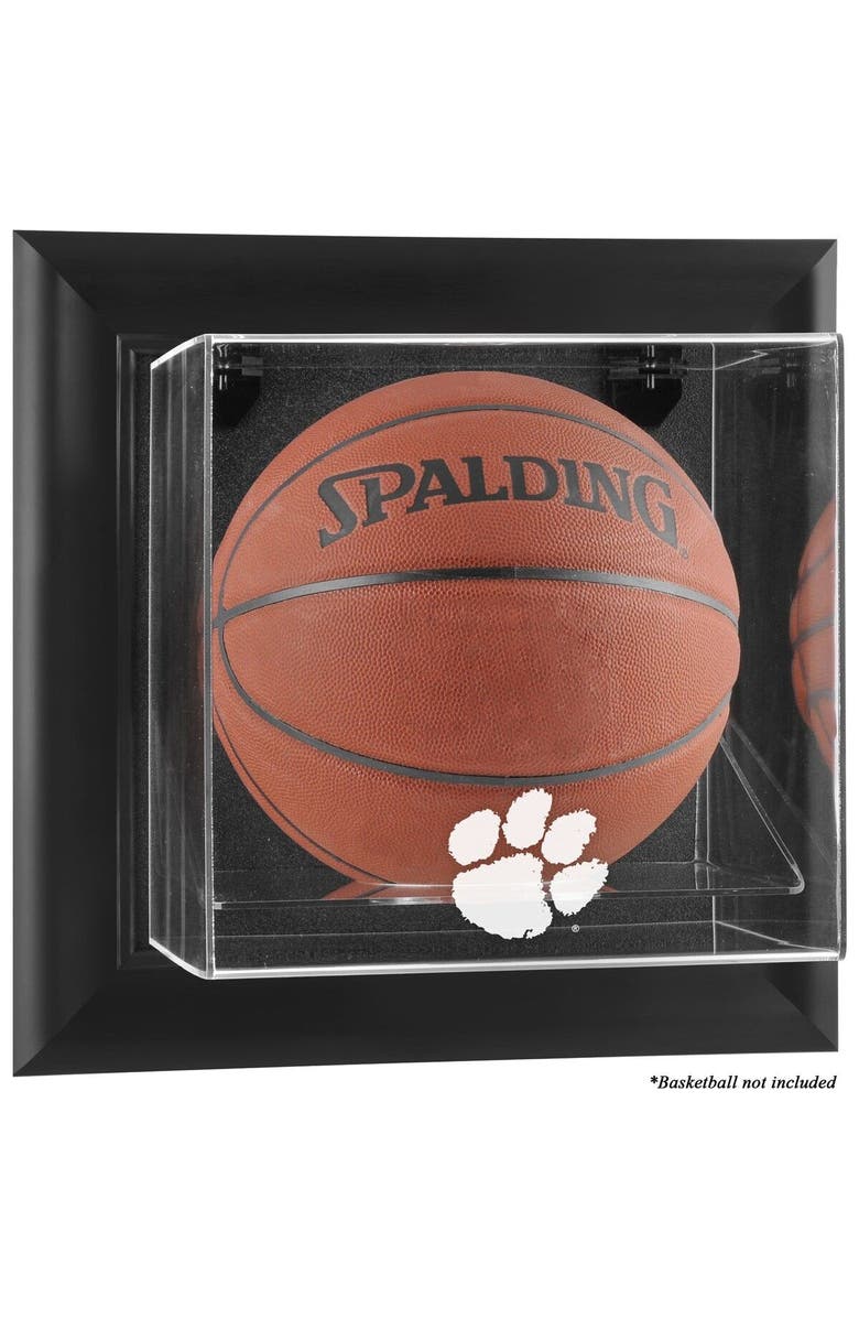 FANATICS AUTHENTIC Clemson Tigers Black Framed Wall-Mountable Basketball Display Case, Main, color, 