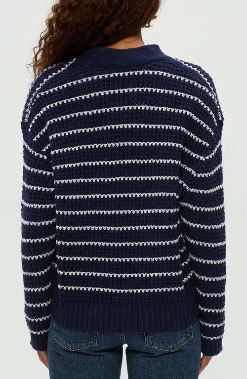 Michael Stars Dodi Striped Cardigan In Nocturnal