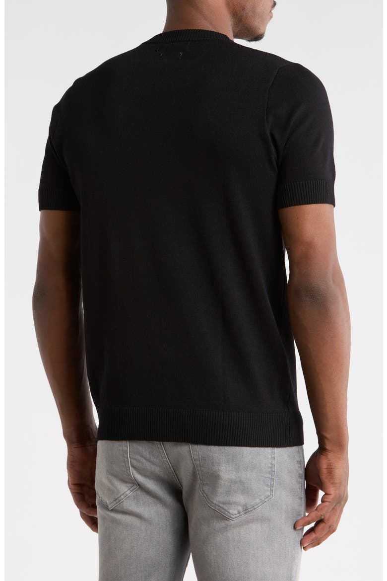 Short Sleeve Knit Sweater, Alternate, color, BLACK