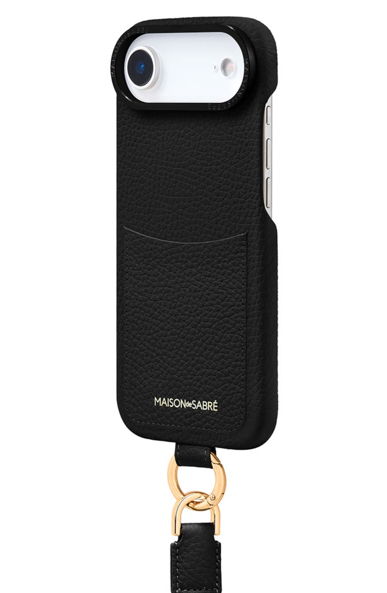 MAISON de SABRÉ Sling Phone Case, Alternate, color, Black Caviar