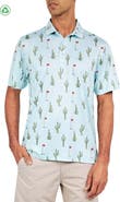 CONSTRUCT Regular Fit Cactus Print Recycled Performance Golf Polo