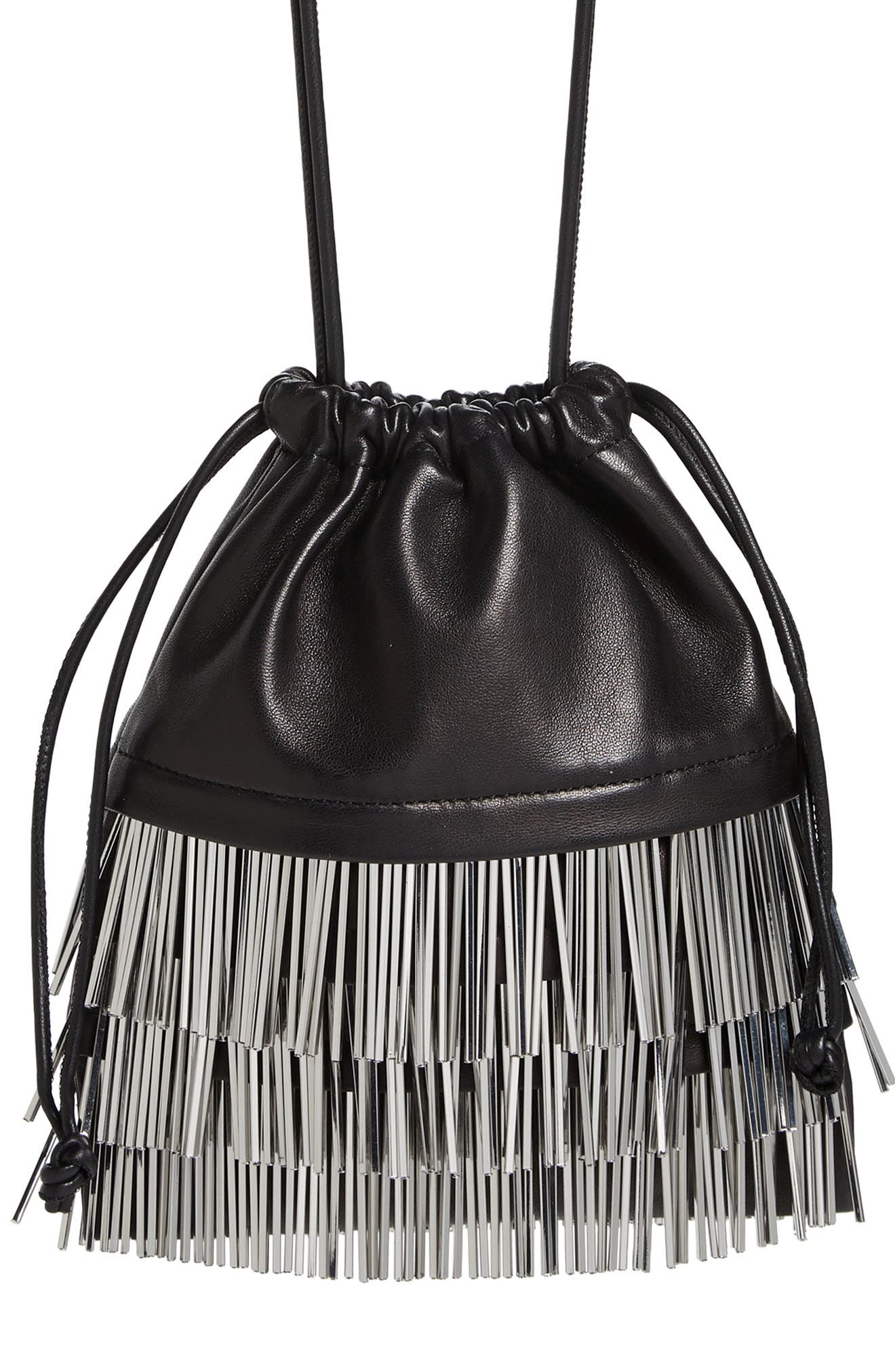 Alexander Wang Ryan Bugle Bead Fringe Dustbag Pouch, Main, color, 