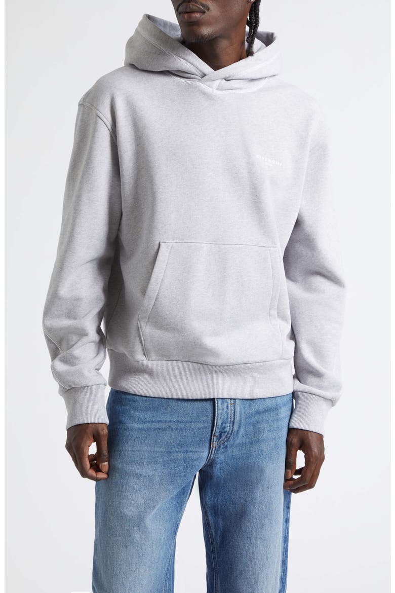 Couture Seam Cotton Fleece Hoodie, Main, color, LIGHT GREY MELANGE