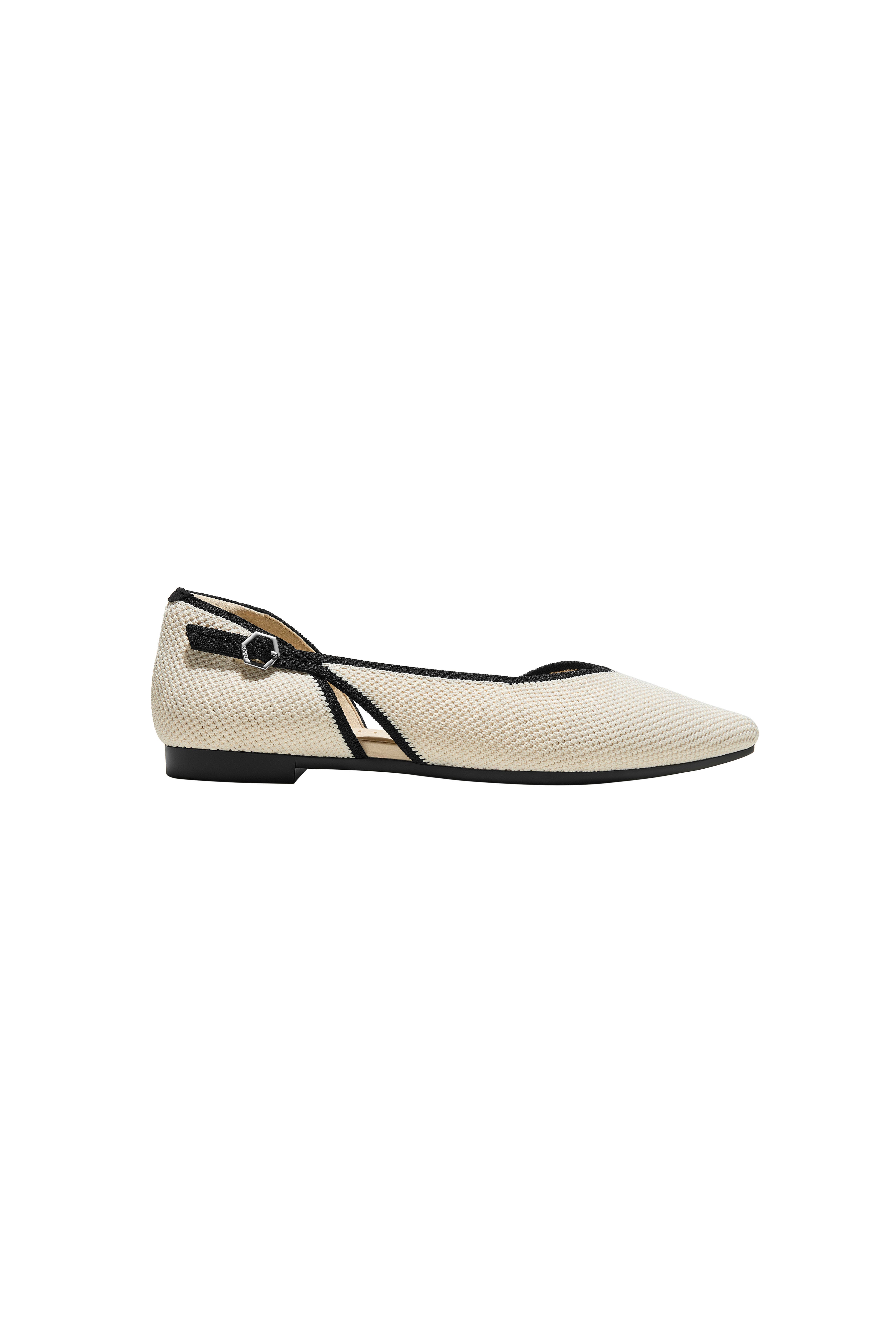 Pointed-Toe D'Orsay Flats, Alternate, color, PALE APRICOT/BLACK BRICKWORK