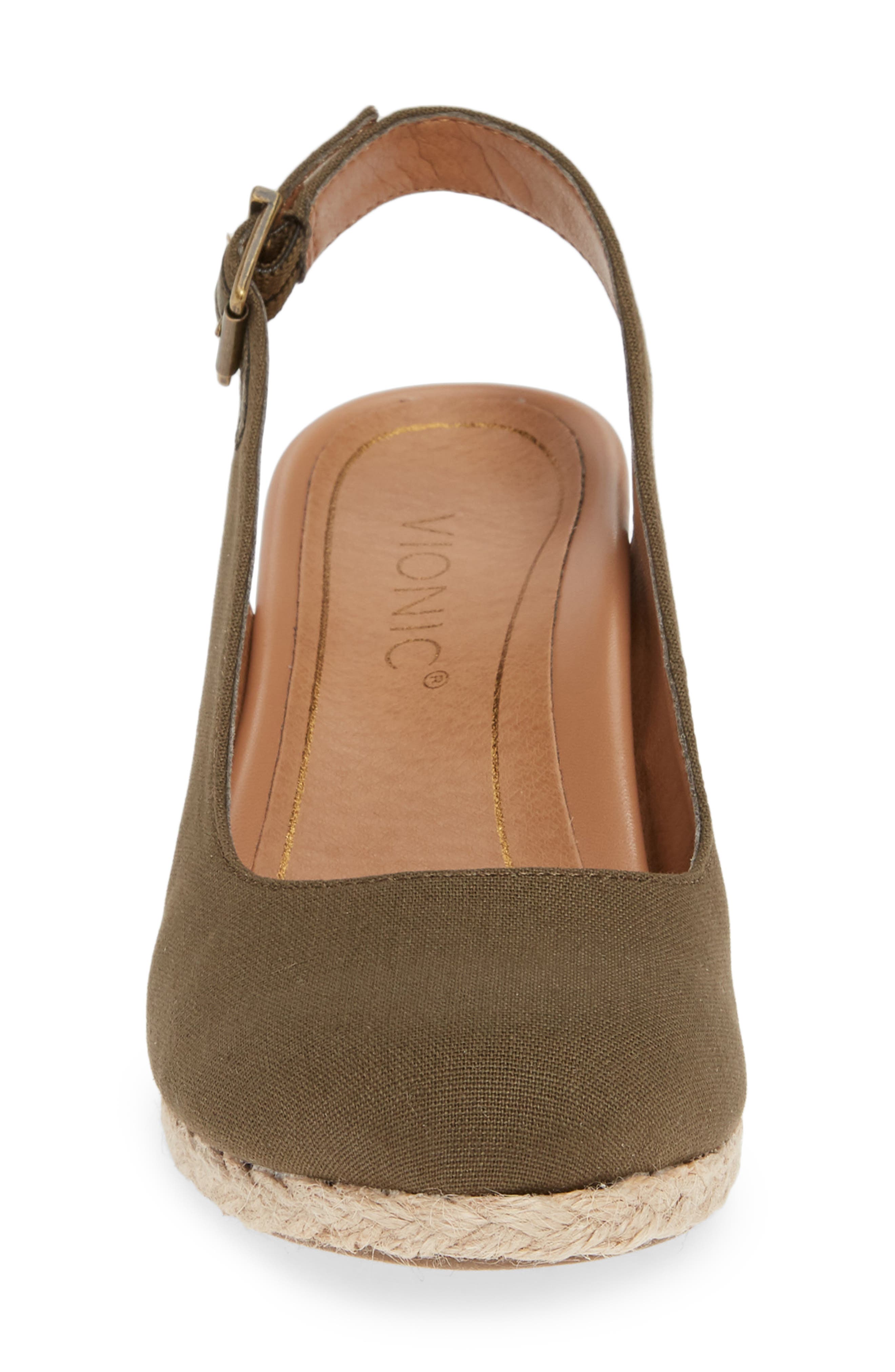 Coralina Orthaheel® Espadrille Wedge Slingback Sandal, Alternate, color, OLIVE CANVAS