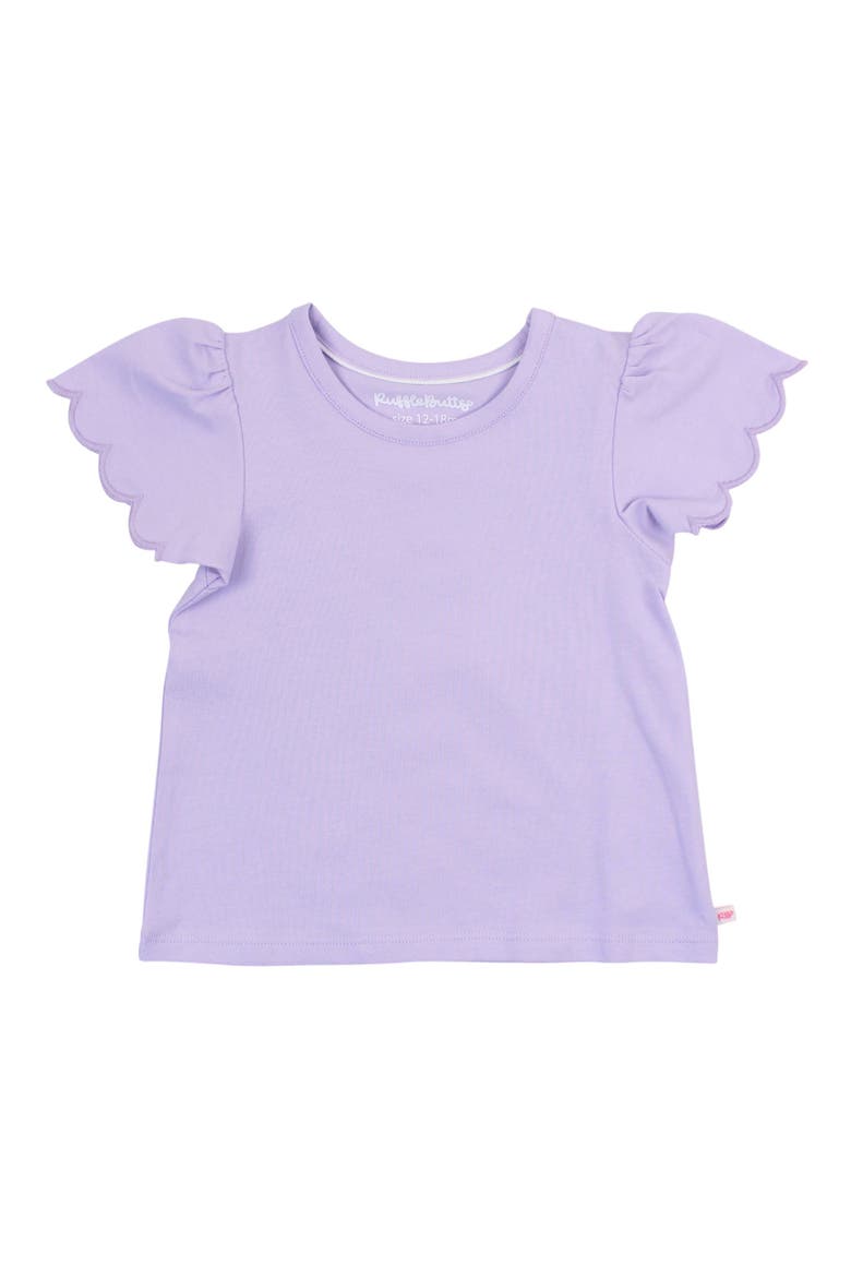 Baby Girls Short Sleeve Scallop Tee, Main, color, Lavender