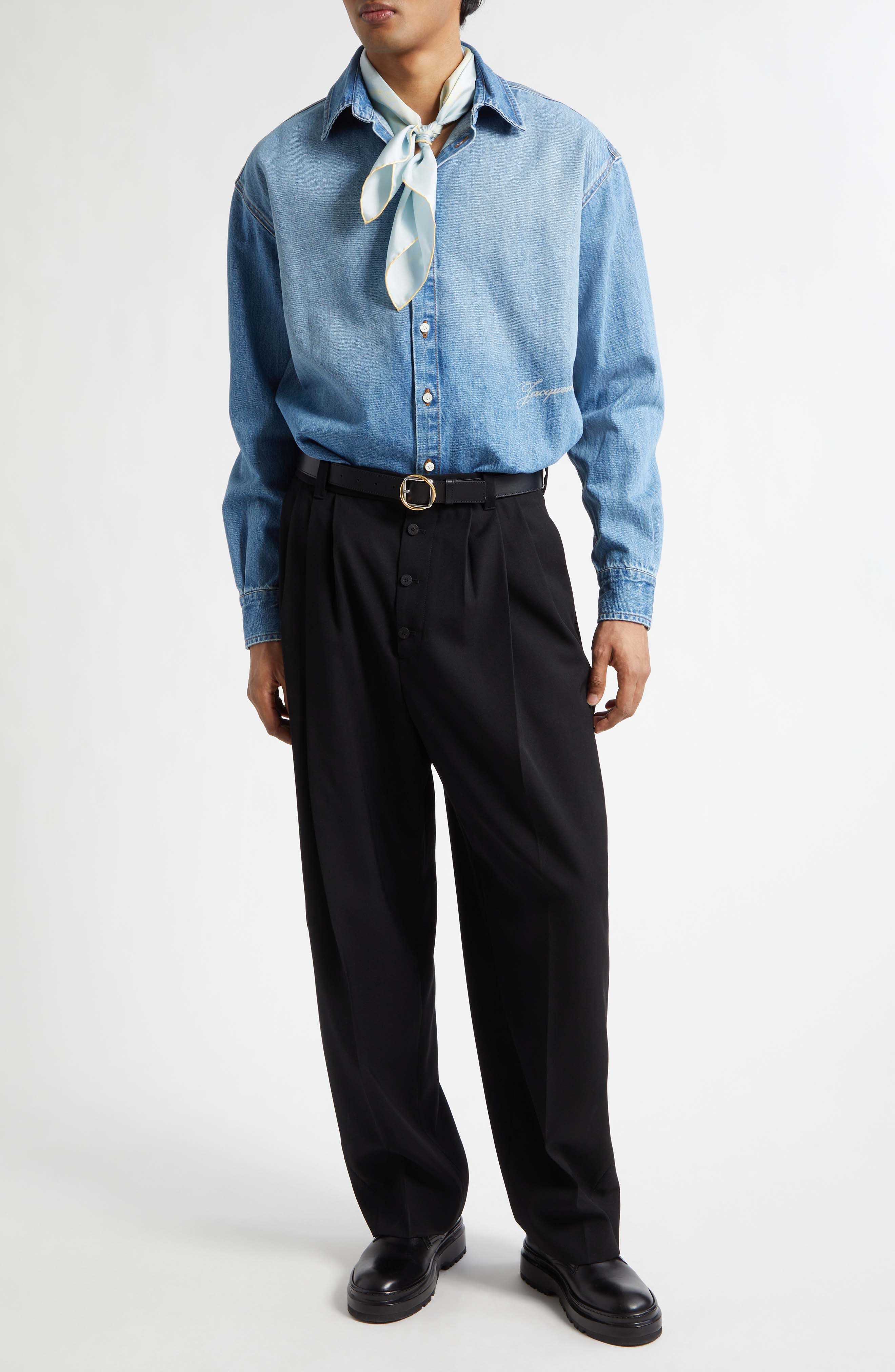Jacquemus La Chemise de-Nîmes Simon Denim Button-Up Shirt (Men