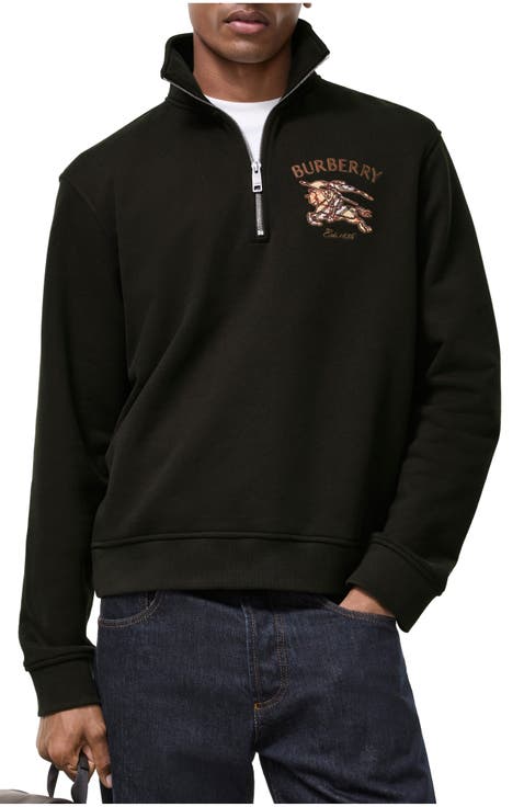 Knight Check Cotton Half-zip Sweatshirt