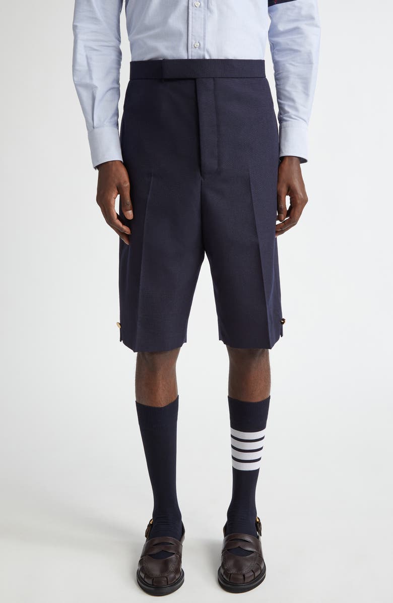 Thom Browne Martingale Virgin Wool Shorts, Main, color, 