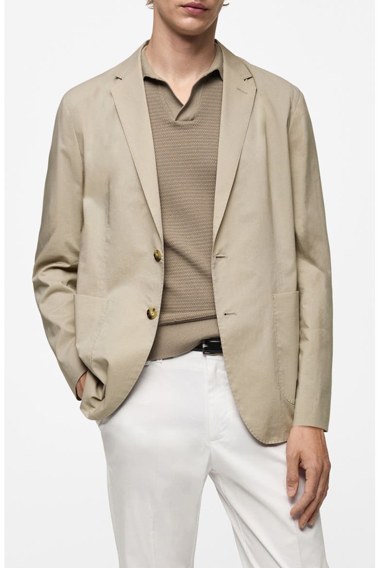 Lightweight Cotton Sport Coat, Main, color, BEIGE